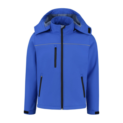 Softshell basic met capuchon – Korenblauw