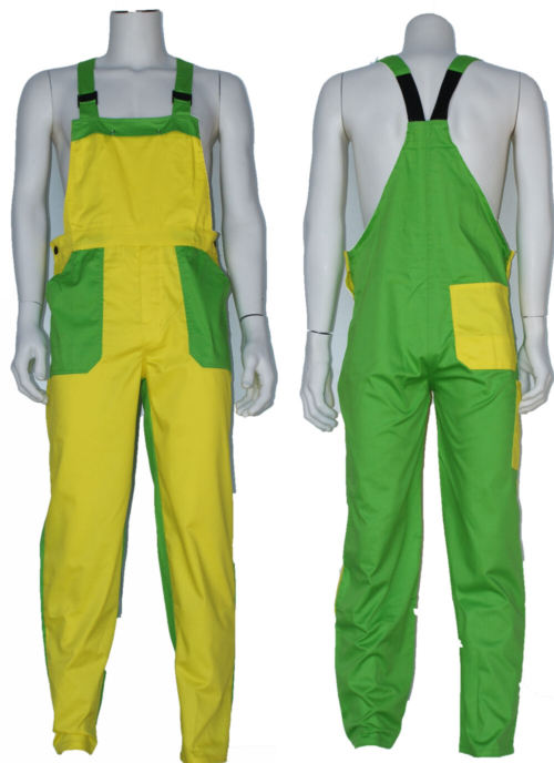 Tuinbroek polyester/katoen – Geel/Groen