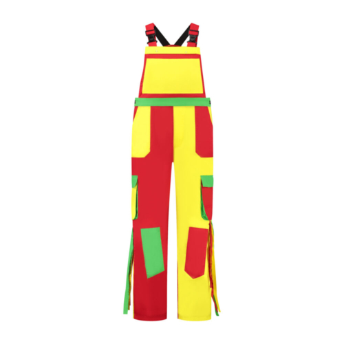 Tuinbroek polyester/katoen – Groen/Geel/Rood/Franje