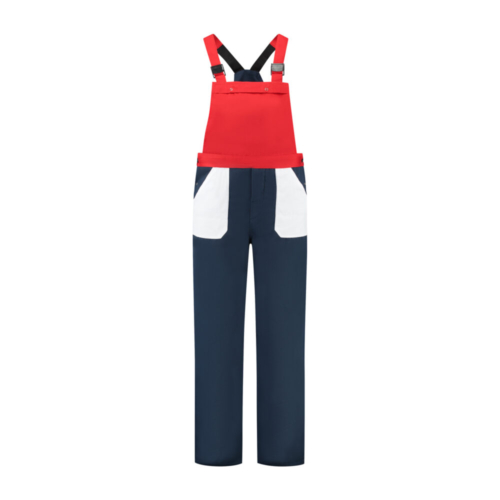 Tuinbroek polyester/katoen – Navy/Wit/Rood