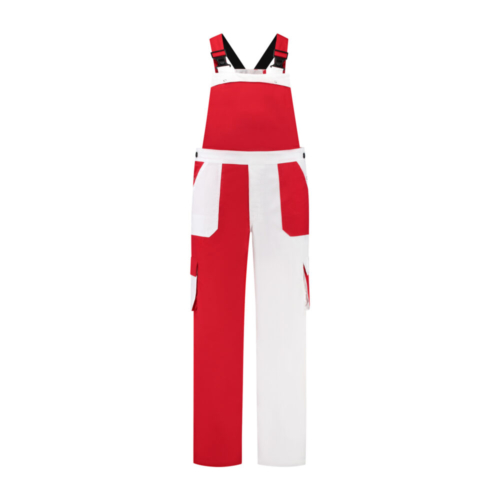 Tuinbroek polyester/katoen – Rood/Wit/Franje